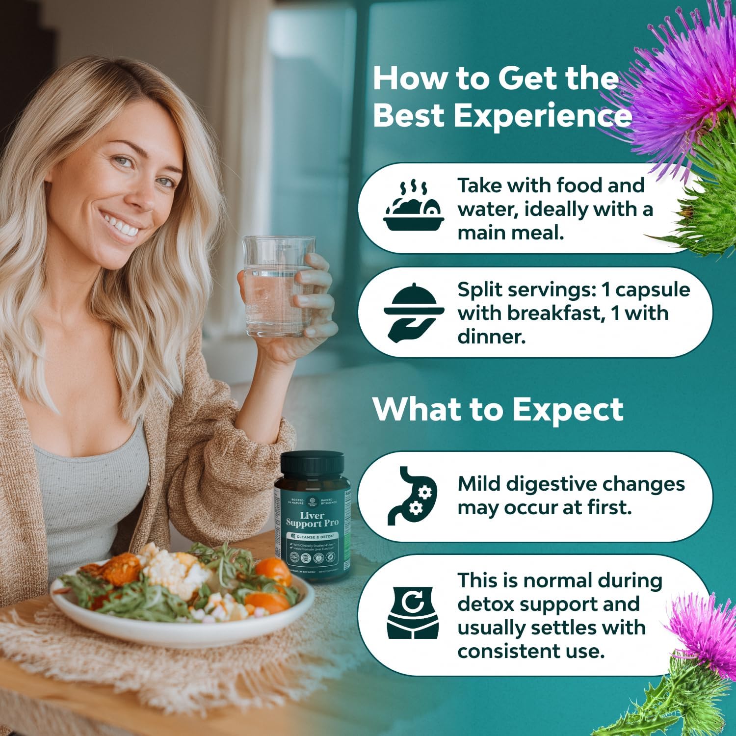 Natures Craft Pro Liver Support Supplement - 2X More Effective Than Milk Thistle - Advanced Liver Health Supplement with Clinically Tested 4’Liver Cleanse Detox & Repair Support (1 Month Supply) - Image 4