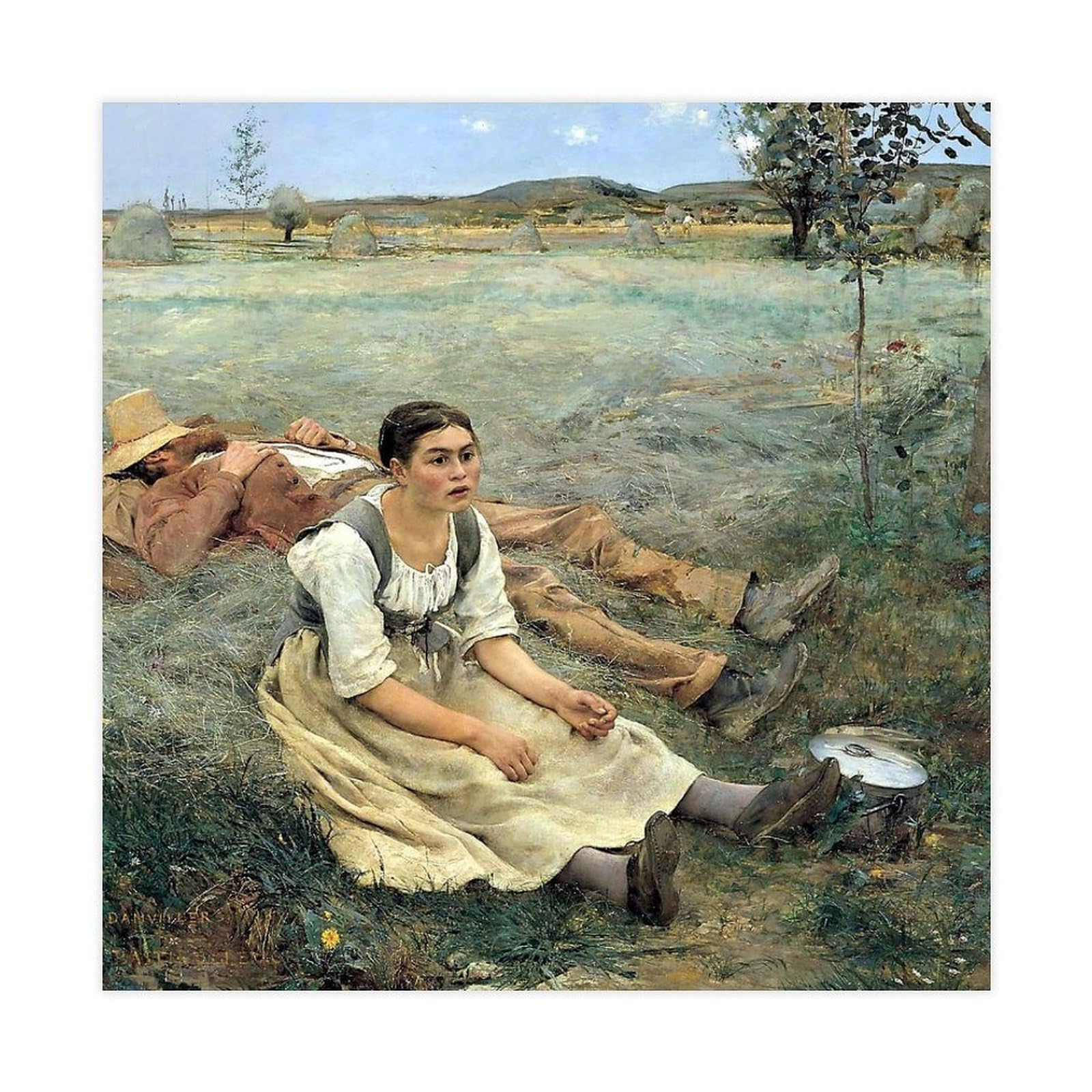 WCYB Haymaking Jules Bastien-Lepage Posters Prints Canvas Deco Paintings Wall Art Unframe 12" L X 12" W