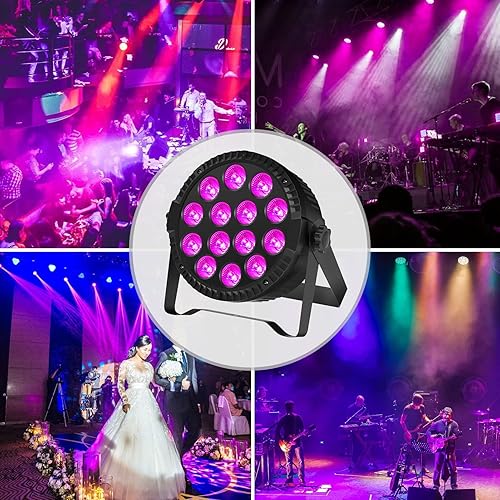 Miniatura 3 de Luces de escenario, UKing LED Par de luces RGBW DJ, iluminación de escenario de 14 x 6 W, luces verticales para eventos activadas por sonido y
