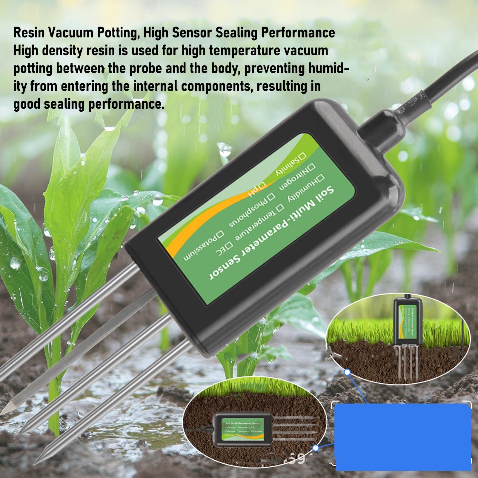 Cuifati Medidor de Humedad del Suelo 8 en 1, Temperatura Digital del Suelo/Prueba de Humedad del Suelo y Medidor de PH/EC del Suelo, NPK del Suelo, Salinidad del Suelo para Jardinería,