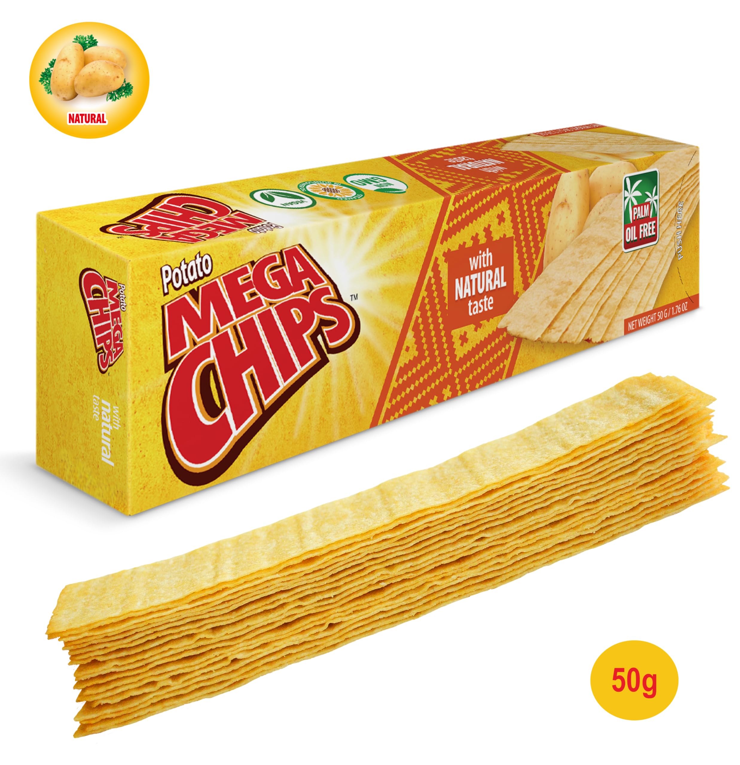 Mega Chips Thai Pepper ポテトチップス Mega Chips Thai Pepper & Natural Flavour Combo - Imported Strip
