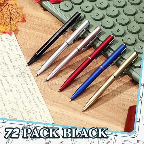 Miniatura 4 de Teling 72 bolígrafos pequeños a granel pequeños de 4 pulgadas, bolígrafos pequeños y pequeños, cartera, bolígrafos pequeños de tinta para bolsillos