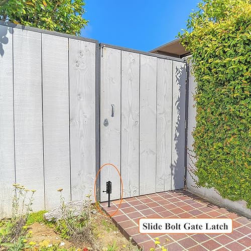 Miniatura 2 de Pestillo de puerta de acero inoxidable 304 engrosado, cerradura de cerrojo de puerta de granero resistente, pestillo de puerta de seguridad negro