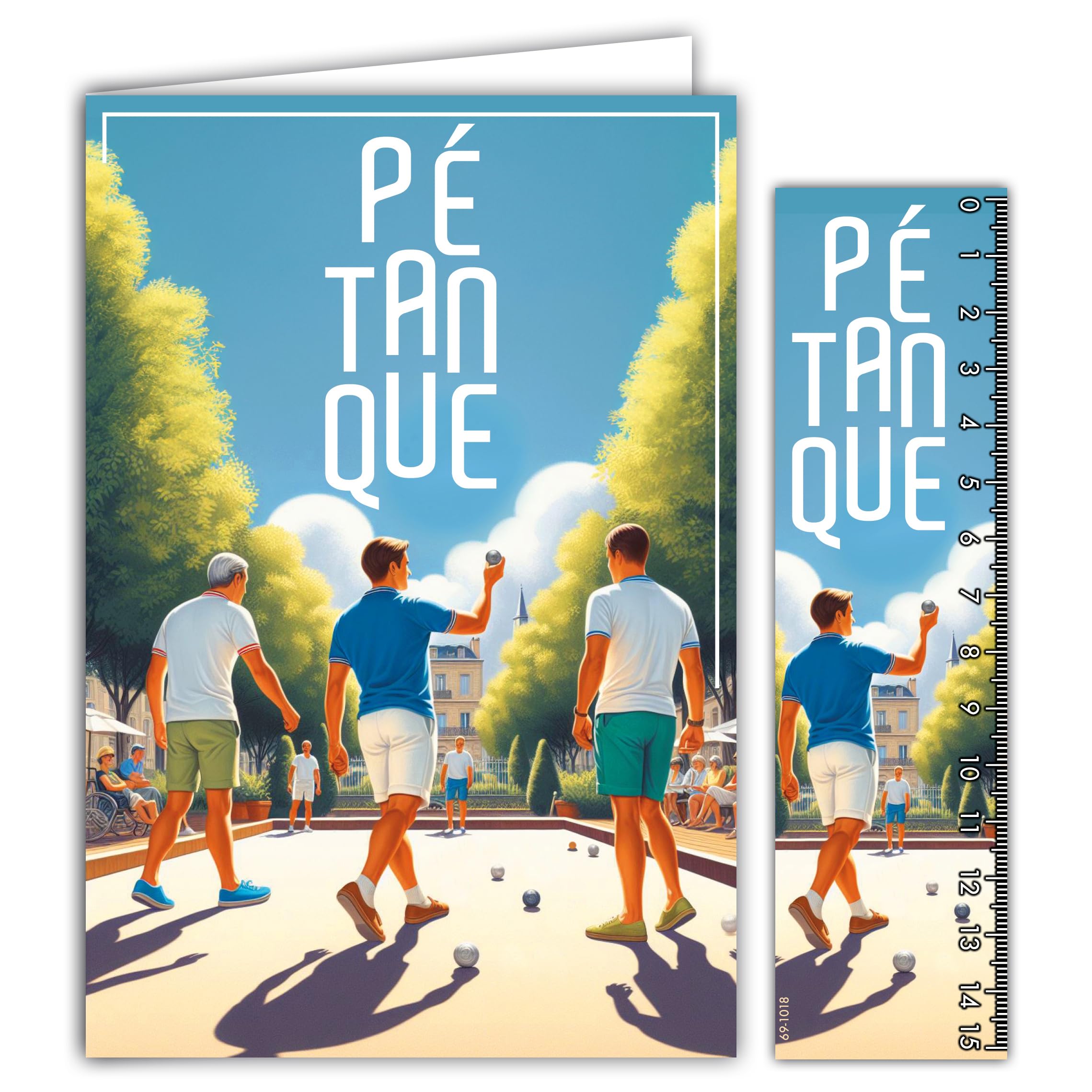 69-1018 Petanque Card with Envelope 12 x 17.5 cm for Sporty Champion Player Tu tures ou tu vous