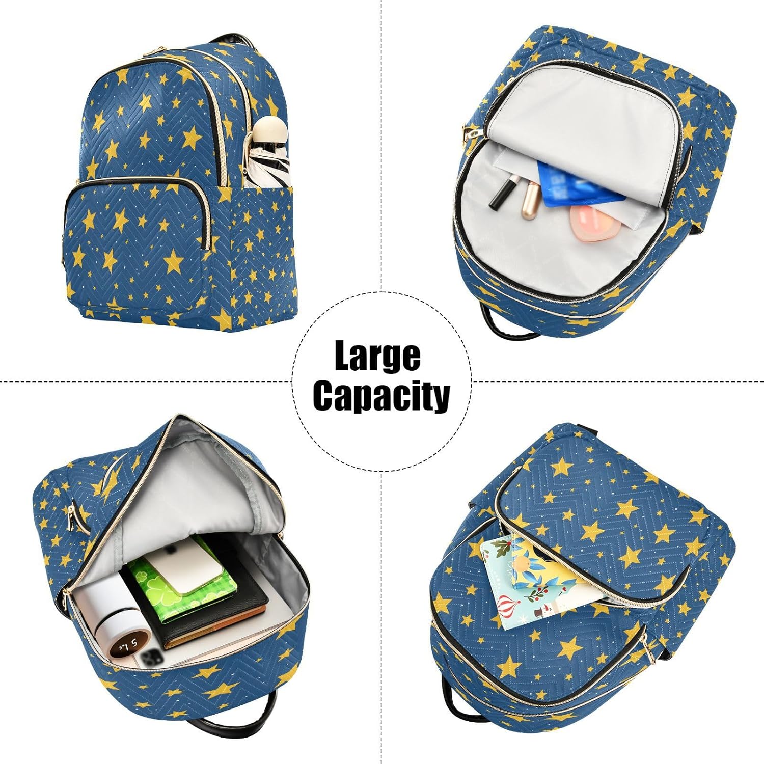 Pentagram Blue Pattern Backpack Purse for Women Shoulder Bag Fashion Daypack Ladies Handbag Lightweight Travel Bag Rucksack