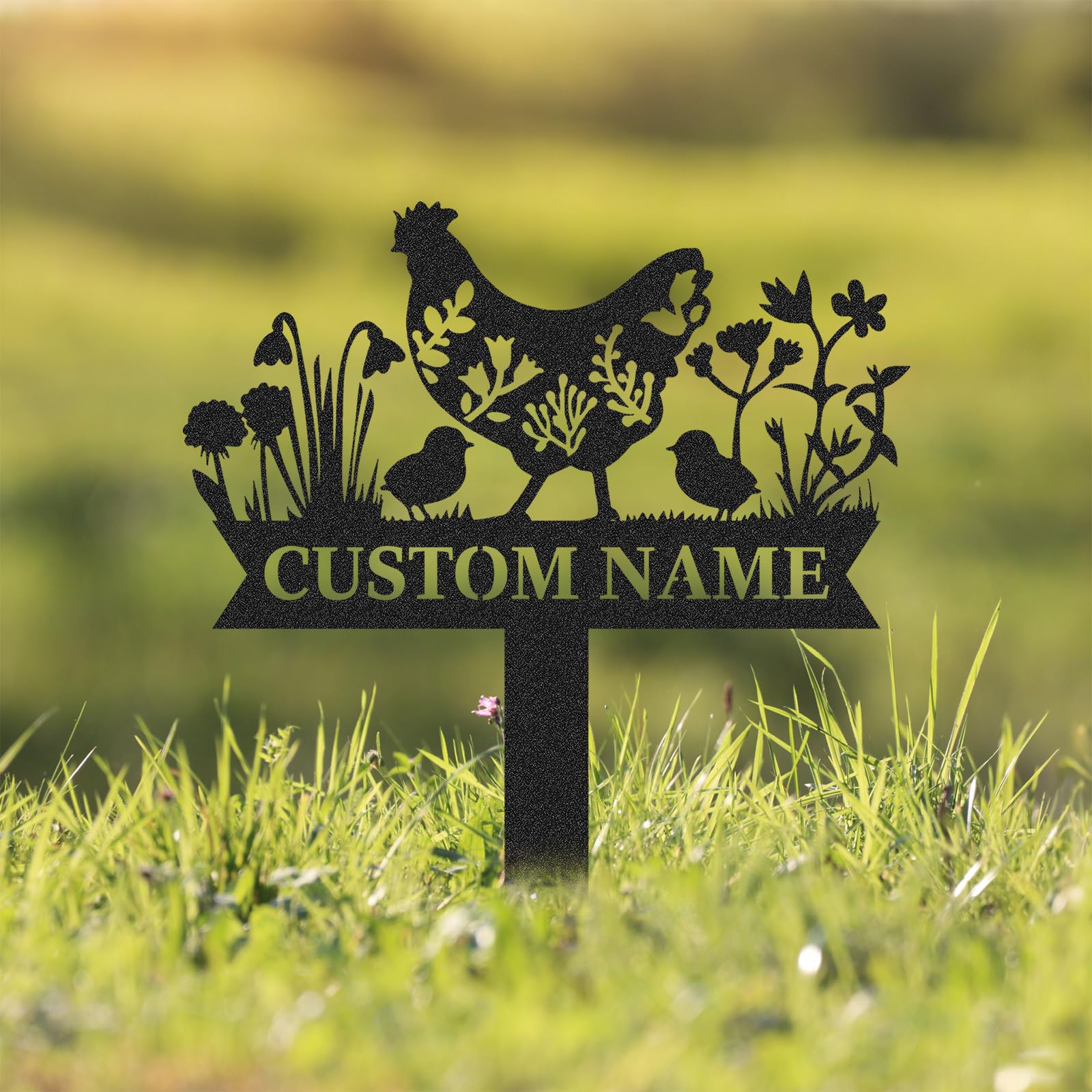 Personalized Metal Chicken Coop Sign, Custom Name Chicken Coop Signs for Outside, Decorative Garden Stakes, Metal Yard Art, Backyard Farmhouse Decor, Chicken Gifts for Women Man Color11