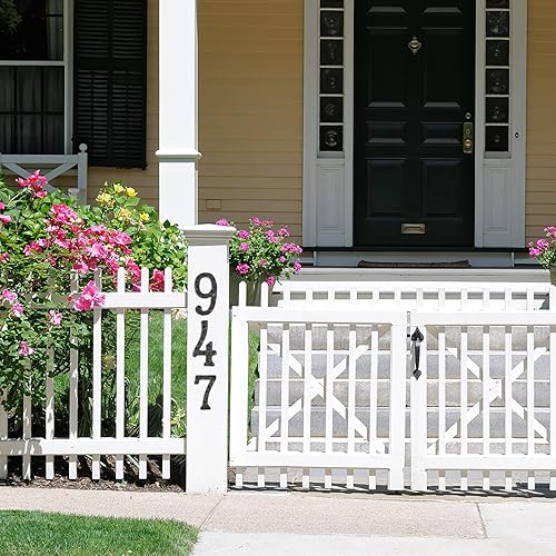 Miniatura 7 de Fitous Números de casa de 5.5 pulgadas, color negro, de hierro fundido, acabado rústico original, número de dirección de la casa para exteriores,