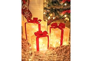 Set of 3 Christmas Lighted Gift Boxes: Illuminating Festive Decor