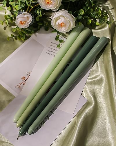 Miniatura 18 de Viyffo Velas cónicas marrones, paquete de 4 velas cónicas sin perfume de 12 pulgadas, 8 horas de tiempo de combustión, sin humo, para el hogar