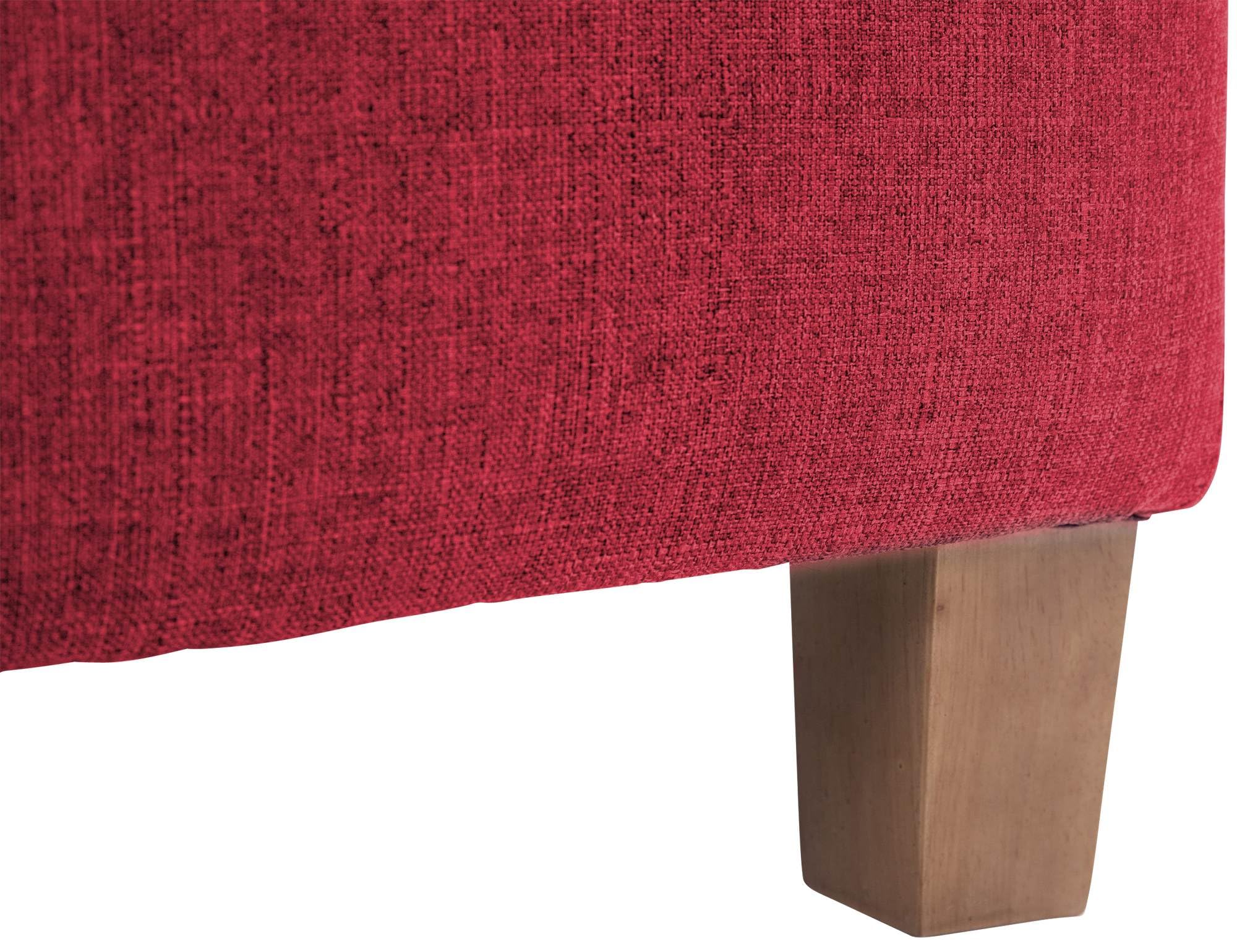 CLP Poggiapiedi Divano Pharao I Sgabello Pouf Capitonné Imbottito in Stoffa I Sgabello Basso Salotto Piedini in Legno, Colore:Rosso