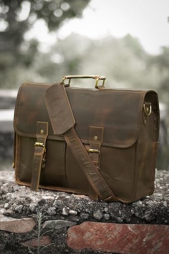 Miniatura 7 de Bolsas de mensajero de cuero para hombres y mujeres de 16 pulgadas para laptop y oficina