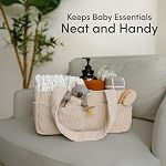 PUTSKA Baby Diaper Caddy Organizer for Changing Table – Stylish Nursery Storage Basket, Newborn Essentials, Baby Shower Gifts and Registry Must-Haves for Boy or Girl, Car Diaper Caddy, Corduroy Cream