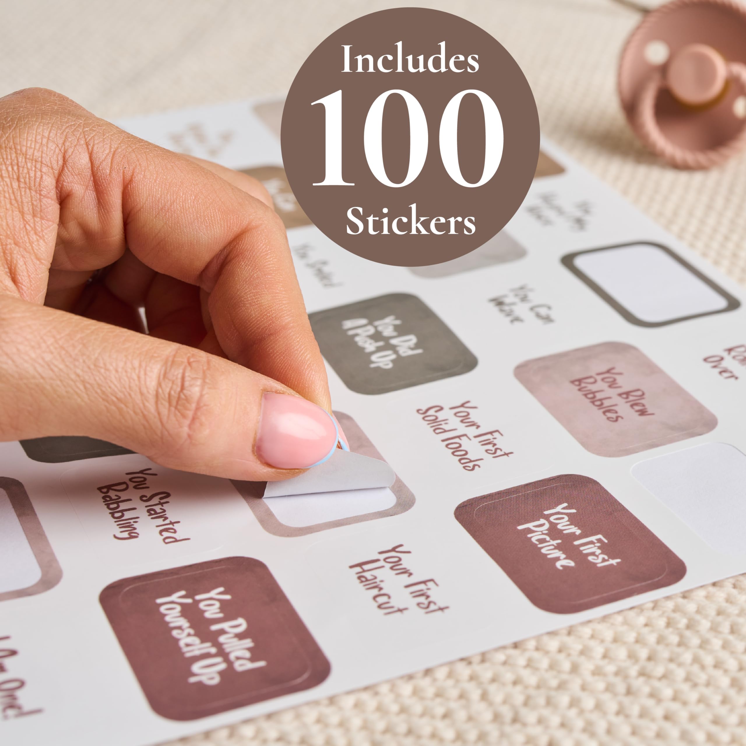 Baby erstes Jahr Kalender mit 100 Aufklebern - Unisex Baby Design 1. Jahre Wandkalender mit Aufklebern, Baby Tracker, Baby Scrapbook für neue Mutter und Neugeborene Jungen & Mädchen