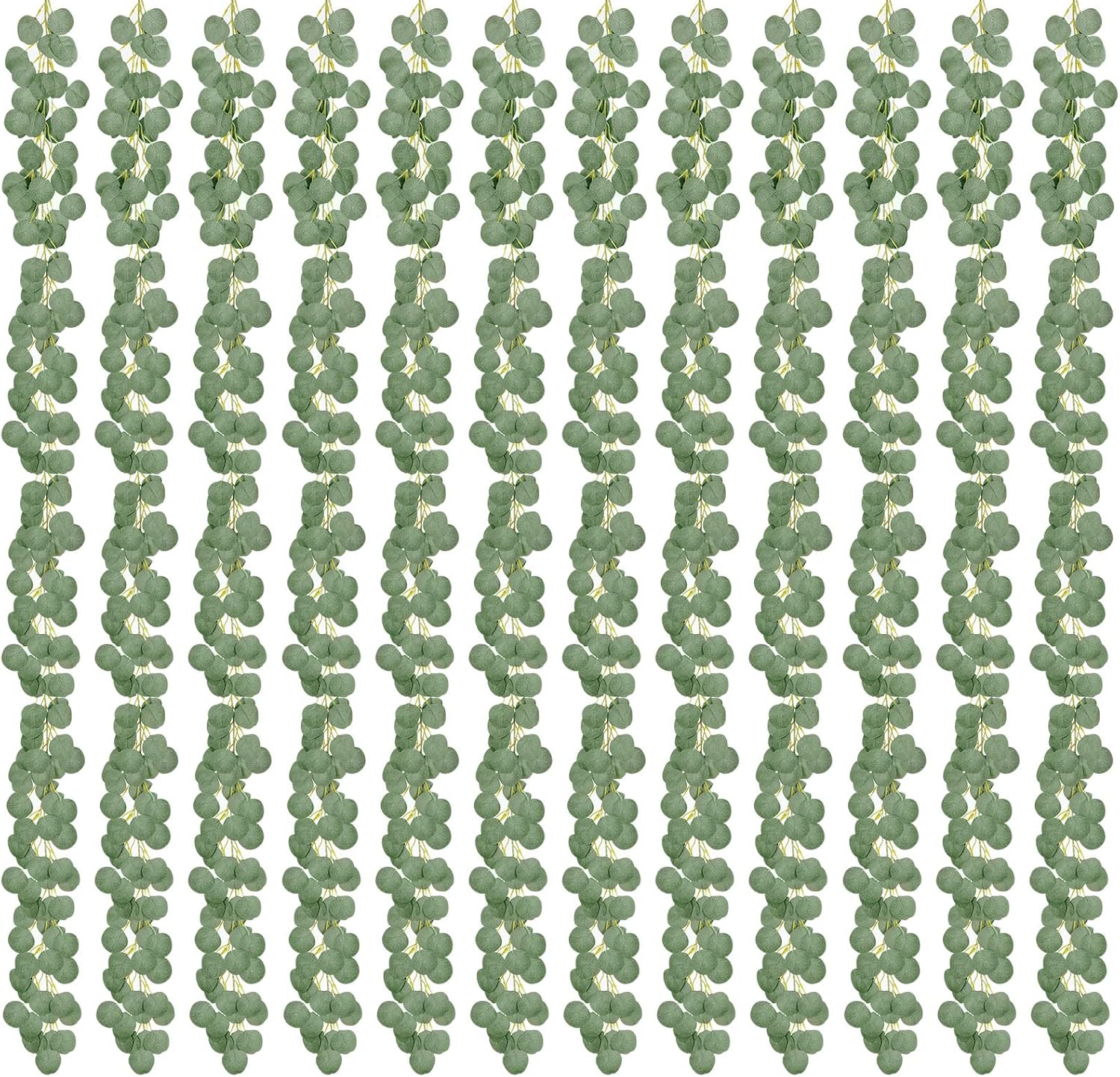 12 Pieces Artificial Eucalyptus Garland Faux Silk