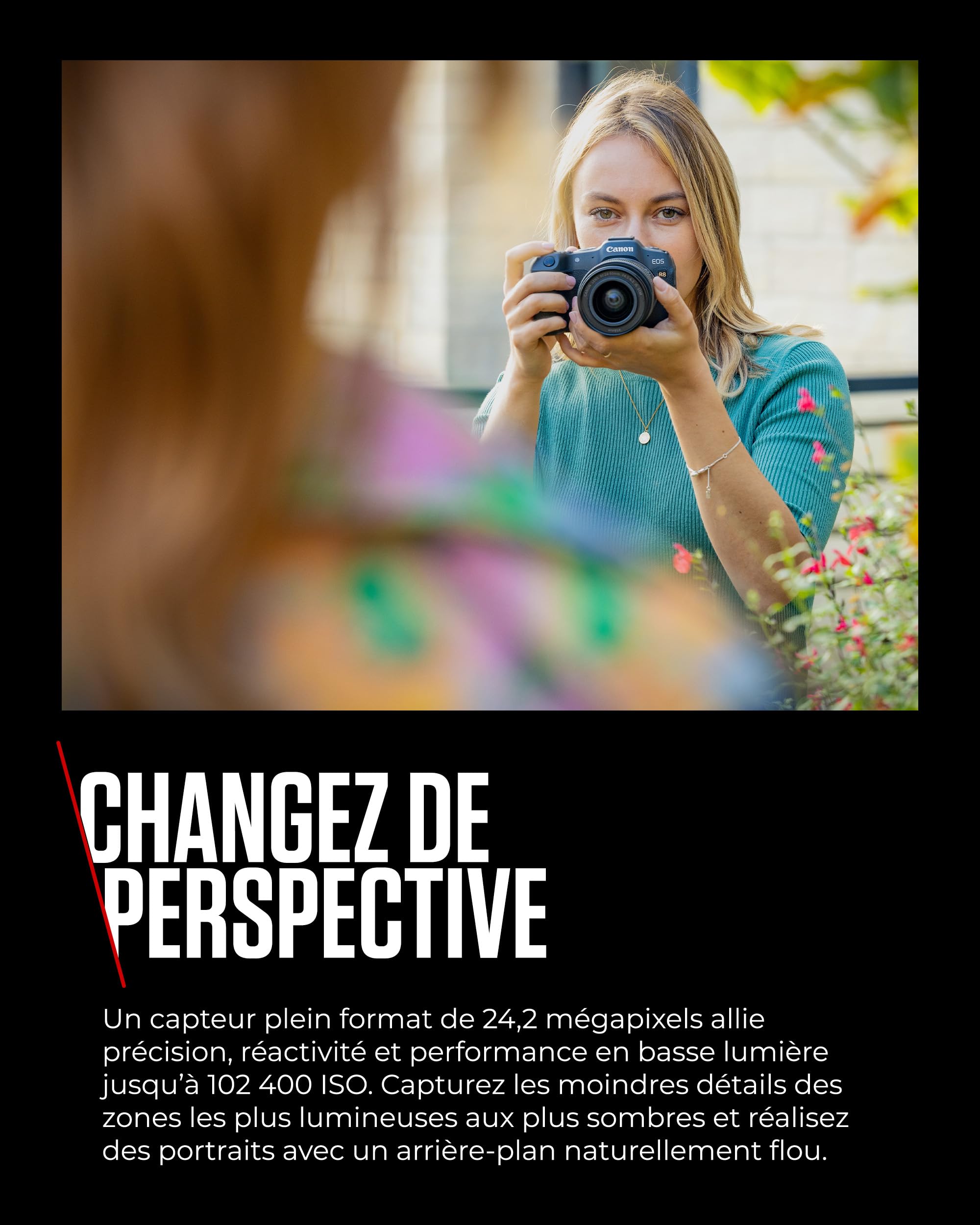Canon EOS R8 + RF 24-50mm F4.5-6.3 - Appareil Photo Numérique Hybride - Capteur CMOS Plein Format 24,2 Mpx - Appareil Photo Dual Pixel CMOS AF II - Écran Tactile LCD - Compatibilité UVC-UAC