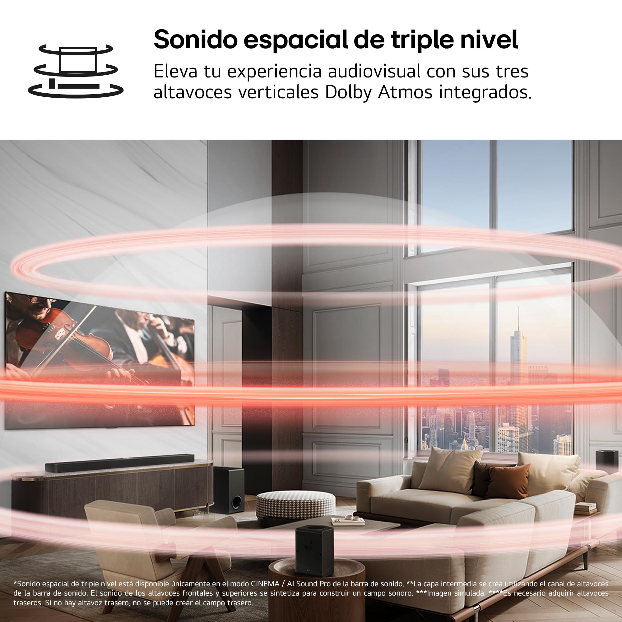 LG S95AR Sound Bar 9.1.5 z Dolby Atmos i DTS: X, moc 810 W, bezprzewodowy subwoofer i tylne głośniki, dźwięk wysokiej rozdzielczości (Hi-Res), Bluetooth, AI Ready, czarny