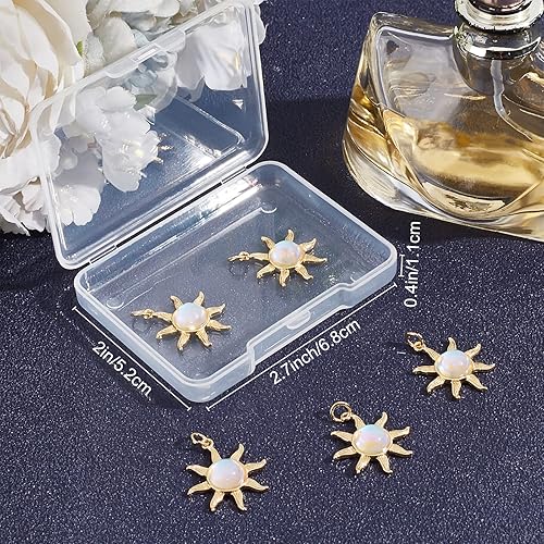 Miniatura 7 de Beebeecraft 1 caja de 5 dijes de sol chapados en oro de 18 quilates con cristal de ojo de gato celestial para hacer joyas, pulseras, collares,