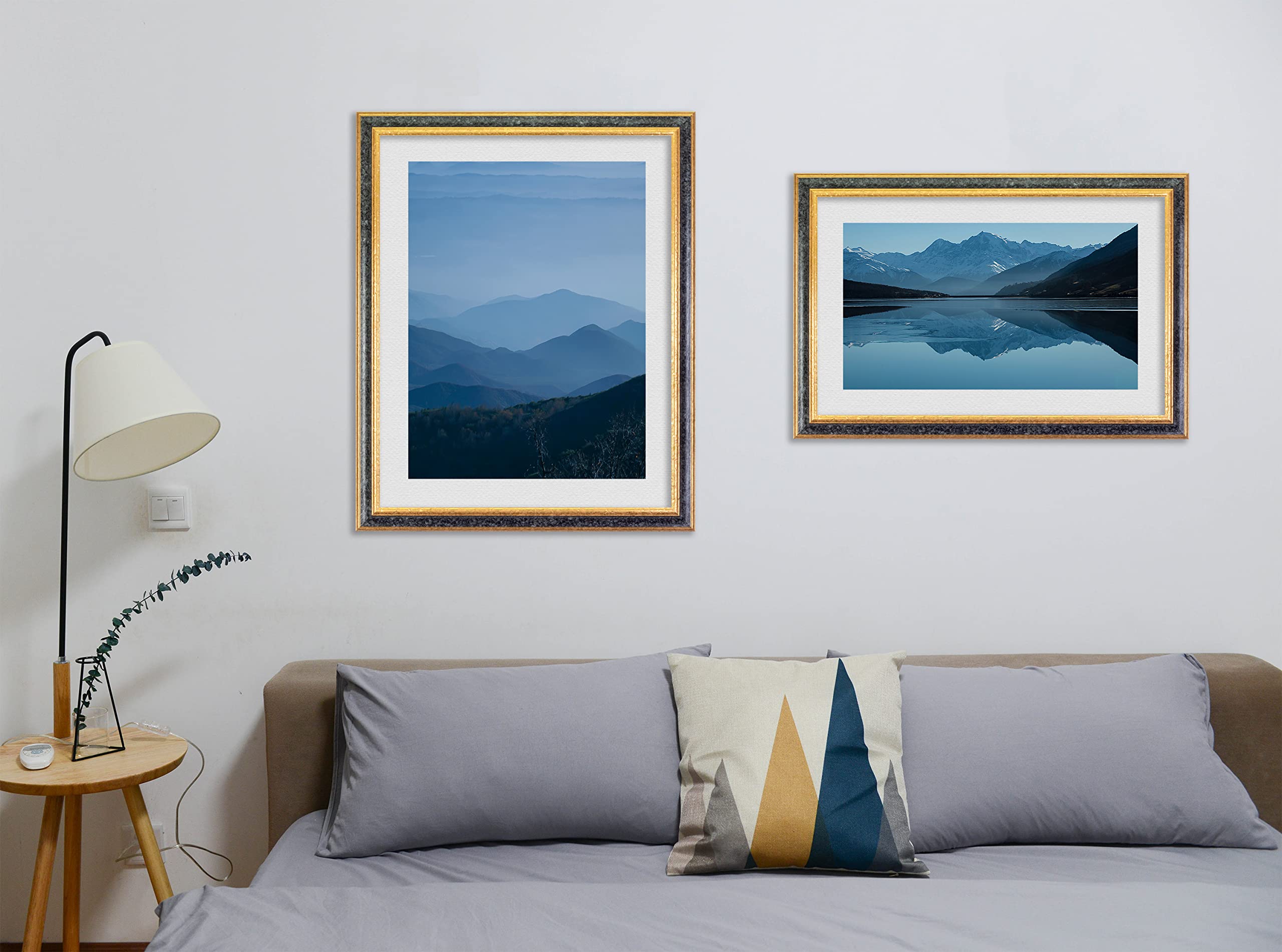 LCA.176 CORNICE 50X50 SAGOMATA NOCE FILO ORO CON CRILEX - La Cornice Artigiana