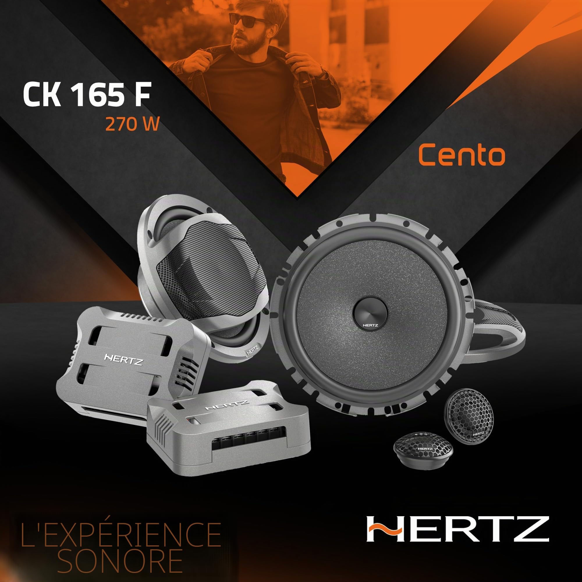 Hertz CK 165 F kit 2 Voies 165 mm, 270 W | tweeter 26 mm, filtre inclus, 6,5 pouces, 90 W RMS, 4 Ohm, 92 dB, grilles incluses