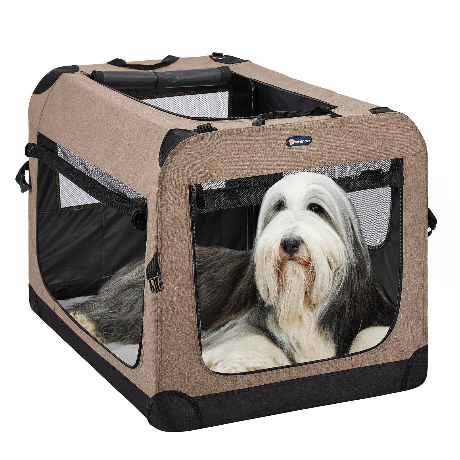 Photo 1 of *SEE NOTES Folding Soft Dog Crate Beige Coffee