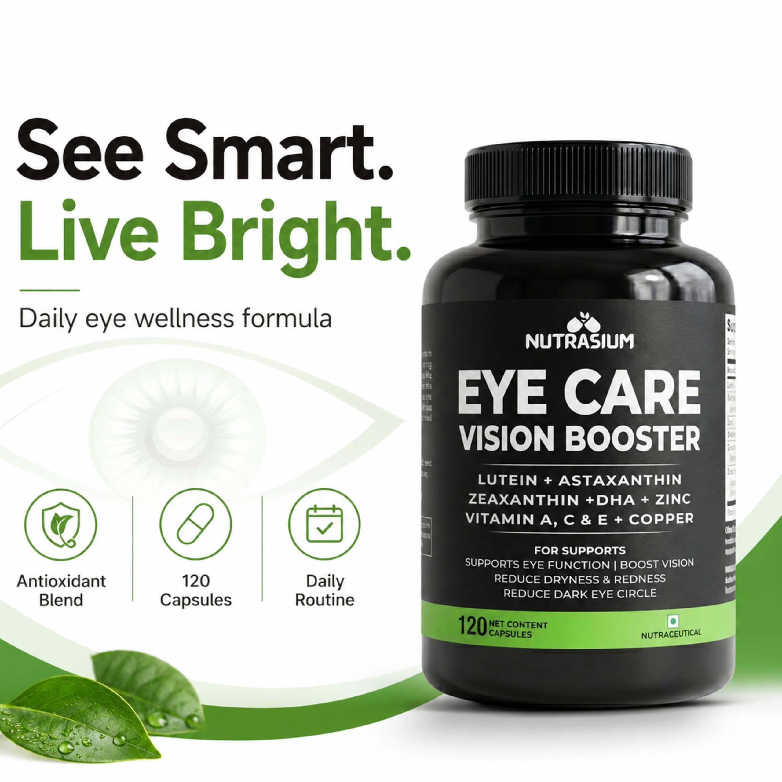 Nutrasium Eye Care | Lutein Zeaxanthin Astaxanthin | Eye Strain | 120 Tabs 4