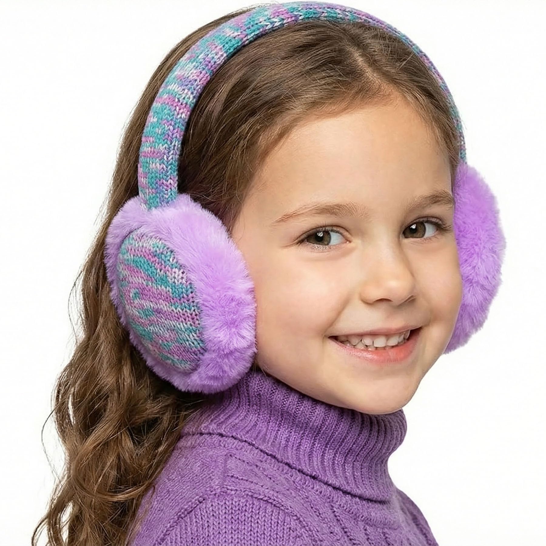 Ear Muffs Gloves Set for Kids, Winter Adjustable Sequins Warm Earmuffs for Kids Outdoor Cold Weather-image-27