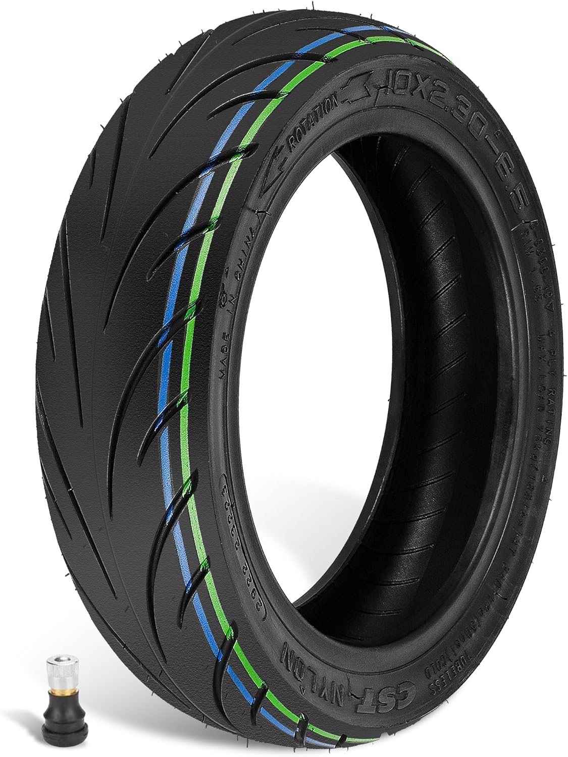 10x2.30-6.5 Vacuum Tubeless Tire Fit for NIU KQi2 Pro Electric Scooter, Replacement Front Rear Tire, Non-slip, Explosion Proof 2pcs