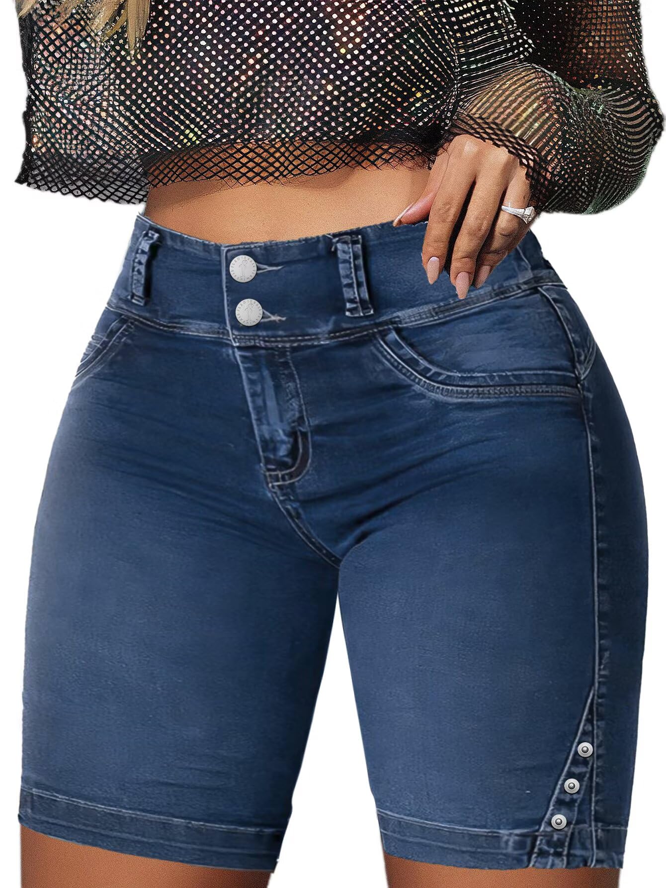 Flamingals Tummy Control Denim Shorts