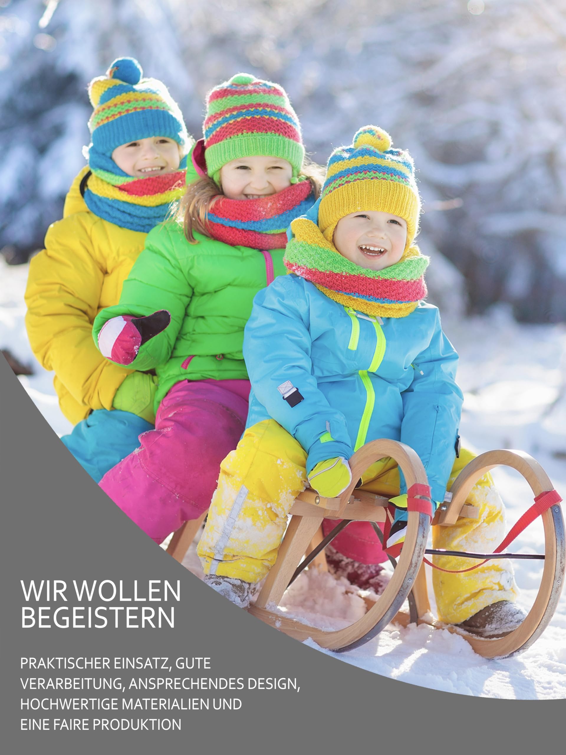 BambiniWelt Drewniane sanki z oparciem i linką do ciągnięcia + śpiworek na stopy 108 cm – ciepły polar termiczny, wodoodporny – zestaw kombi do wózków dziecięcych i spacerówek, kolor: niebieski