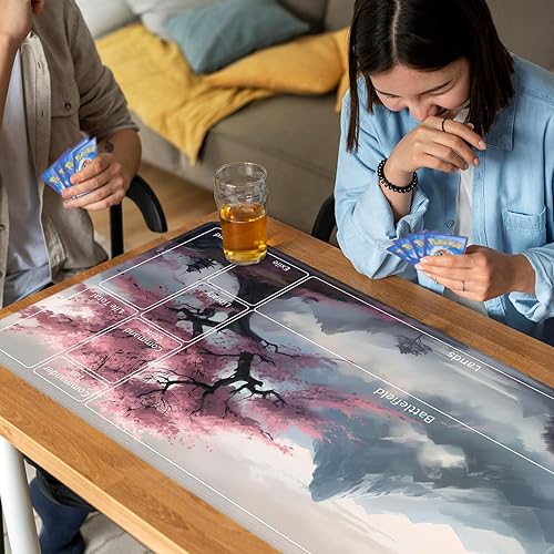 Miniatura 3 de Tapete de juego para MTG, tapete de juego de cartas, base de goma antideslizante y cosido, tapete de juego TCG de 24 x 14 pulgadas para MTG y otros