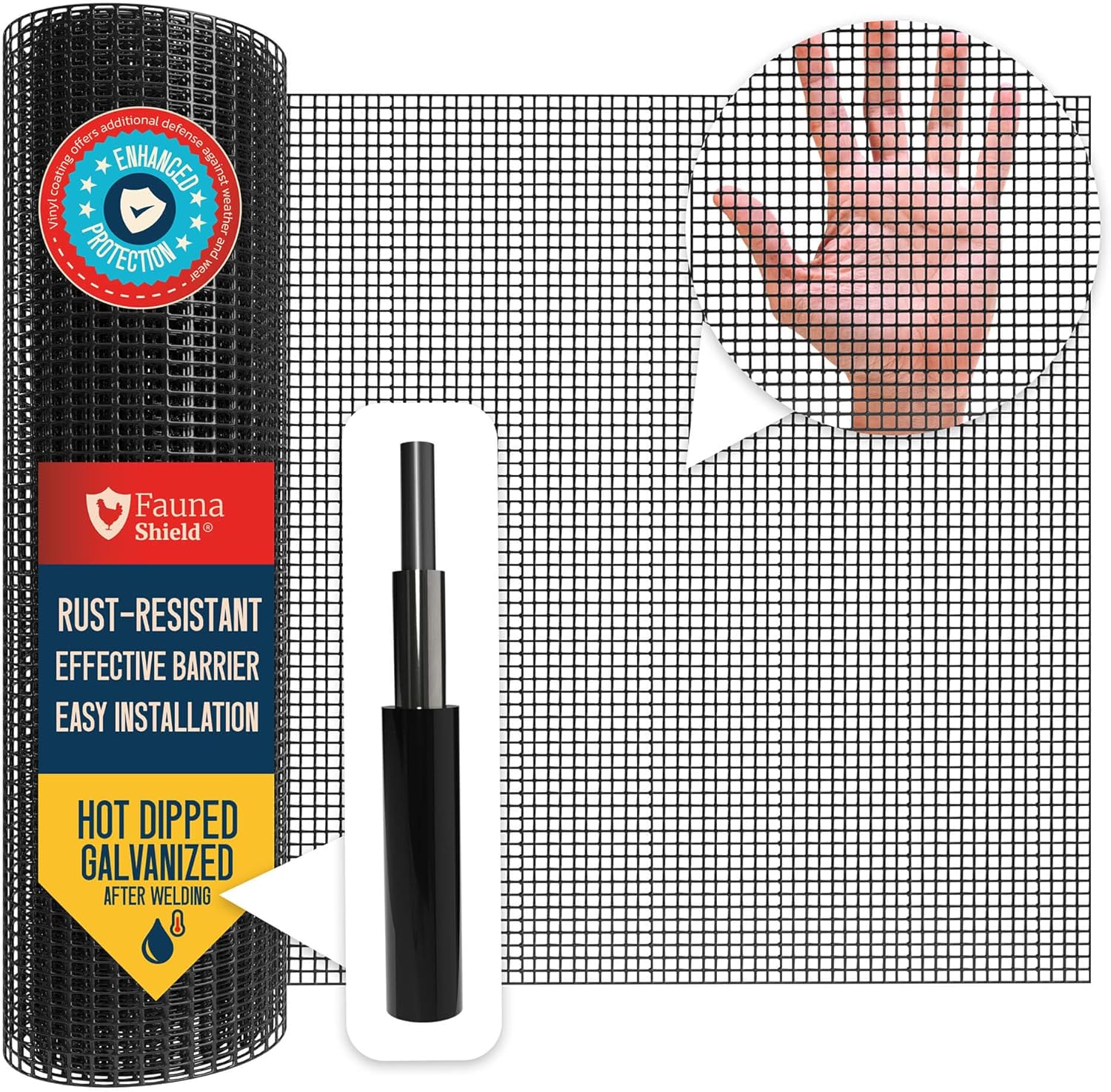 Hardware Cloth 1/4 inch 48" x 50 ft Mesh 23 Gauges Black Vinyl Welded