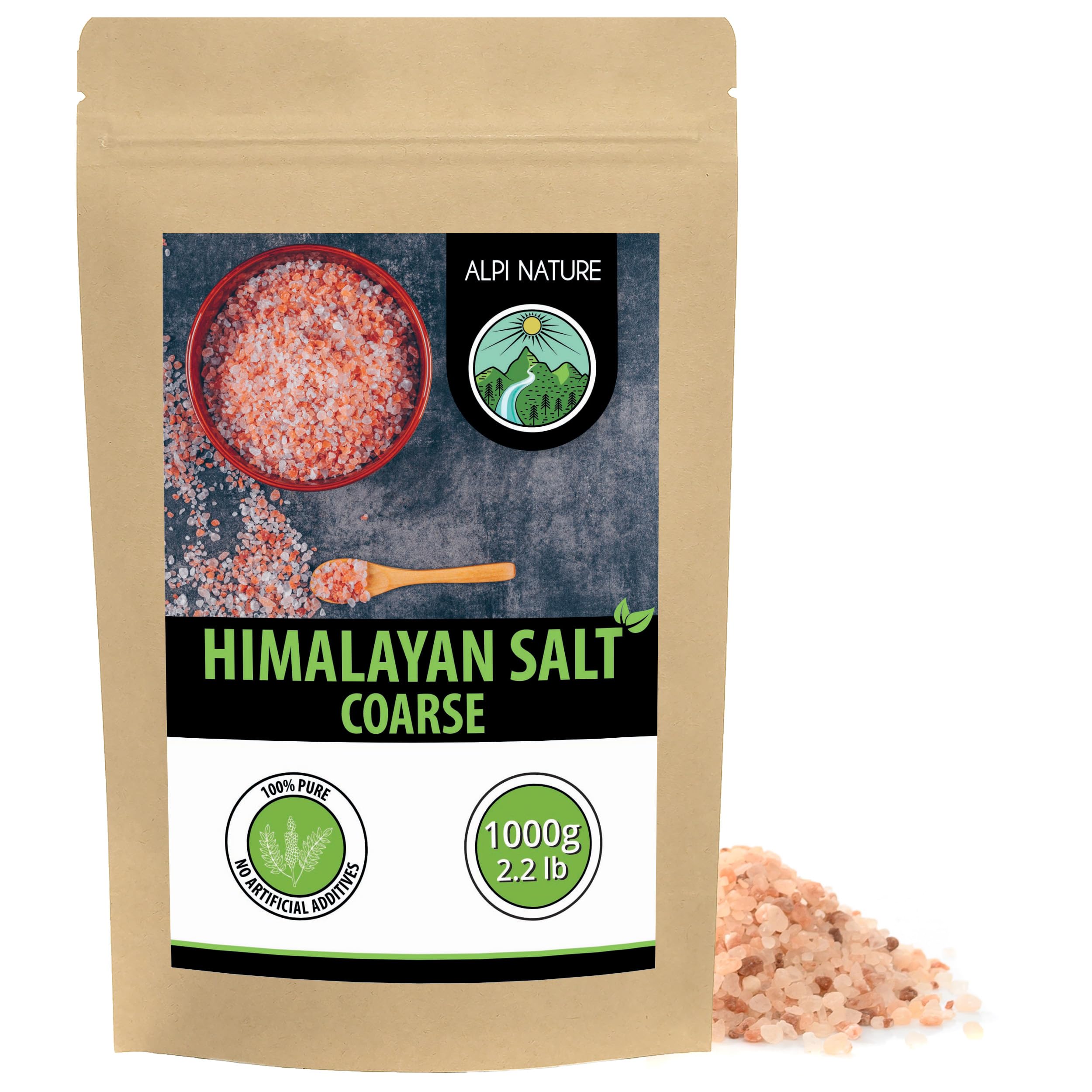 Himalayan Pink Salt Coarse 1kg 2.2 lb, Pink Salt Himalaya, Himalayan Rock salt 2-5mm