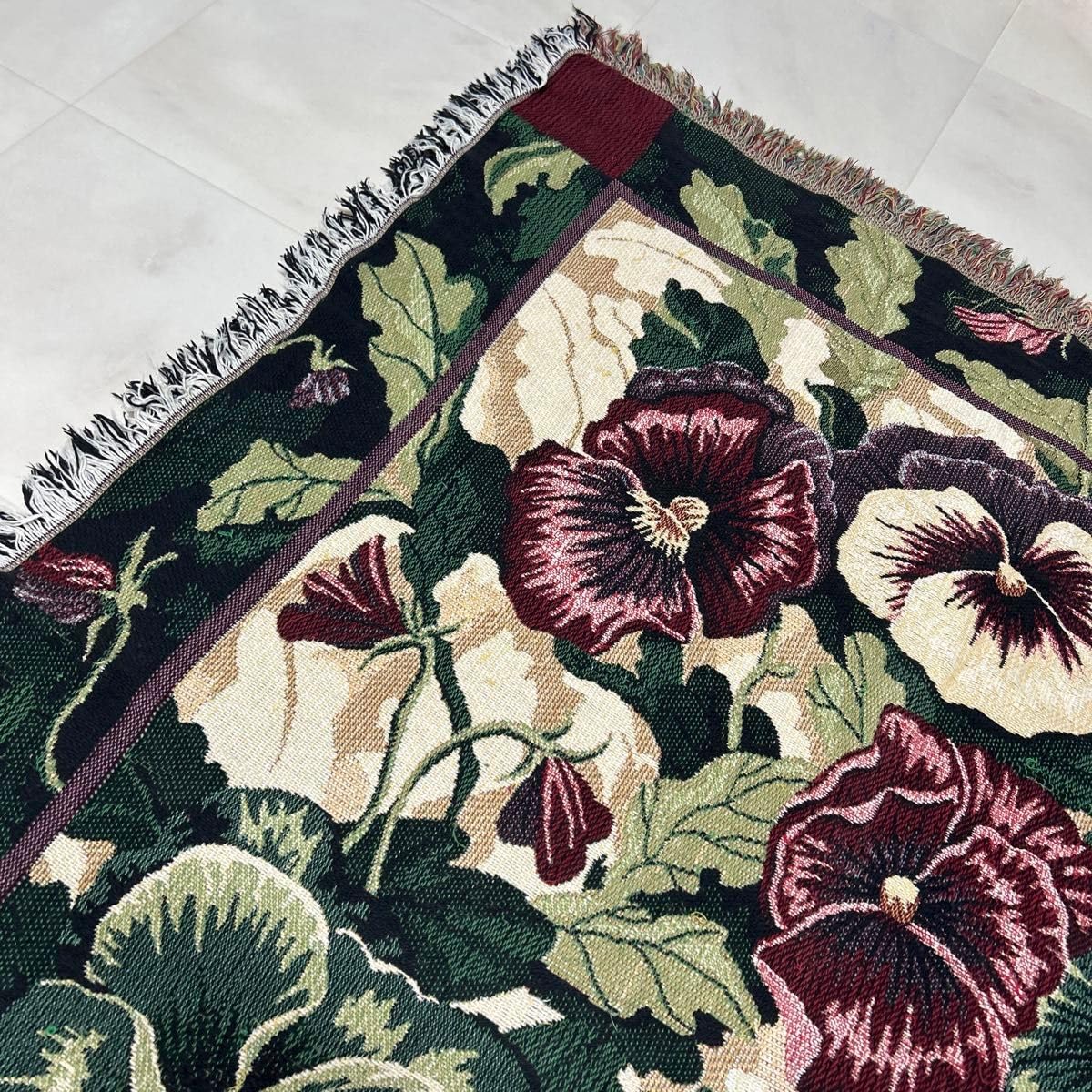 Amazon.co.jp: 花 パンジー マルチカバー ソファーカバー ヴィンテージ