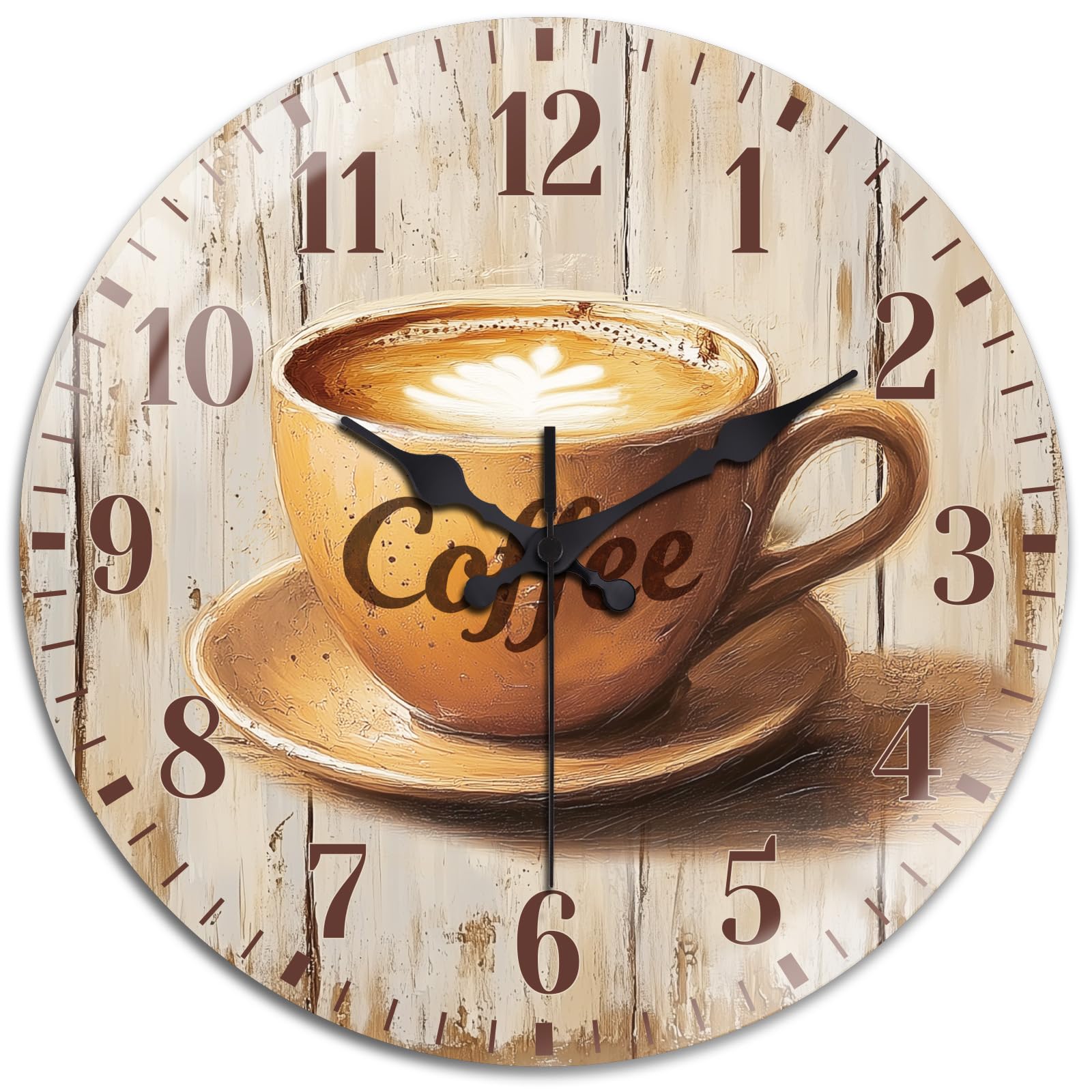 Horloge en verre ronde 30 cm peacoblue silencieuse à piles pour salon et chambre