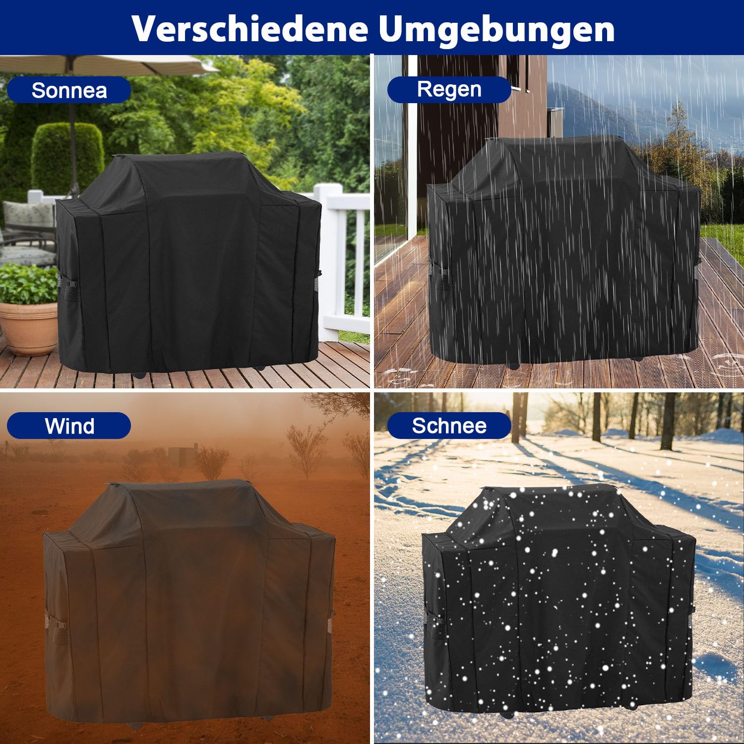 Abdeckhaube Wetterschutzhülle für Rösle VIDERO G4/G4-S Gasgrill | 600D Oxford Grill Abdeckplane für Rösle BBQ-Station Grillzubehör, Hochwertige Schützhülle aus Wasserdicht