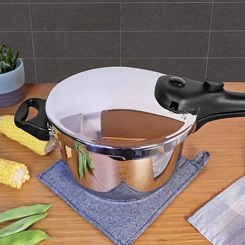 Miniatura 6 de Serenk Pressure Cooker - Stainless Steel Pressure Cooker with Capsule Base, Compatible with Induction Stove Top, Pressure Cooker Pot with 3