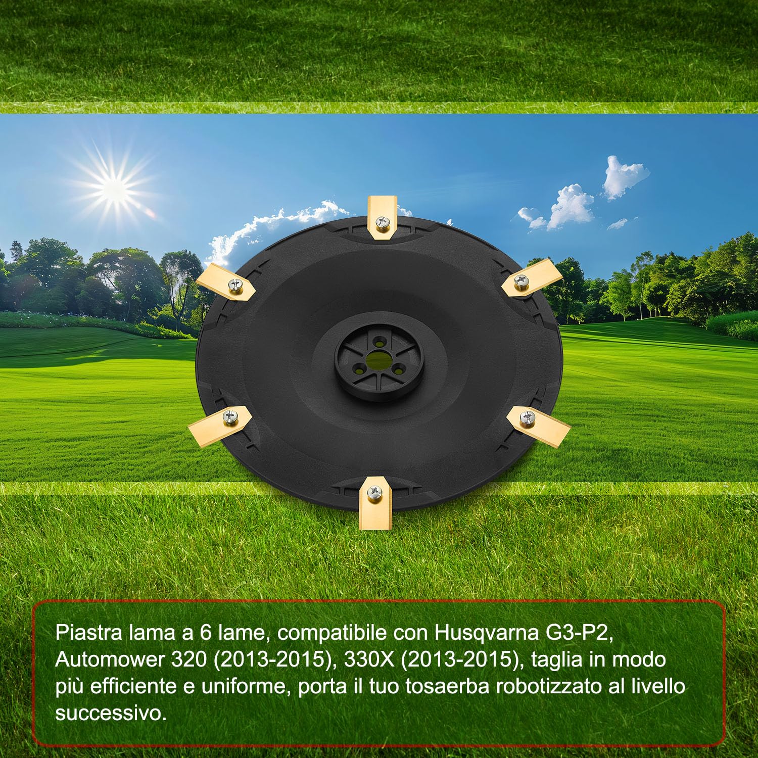 FourShow 【Taglio più Efficiente】 Platti Lama Robot Rasaerba 6 Lame di Ricambio Compatibili con Husqvarna G3-P2 Automower 320, 330X.