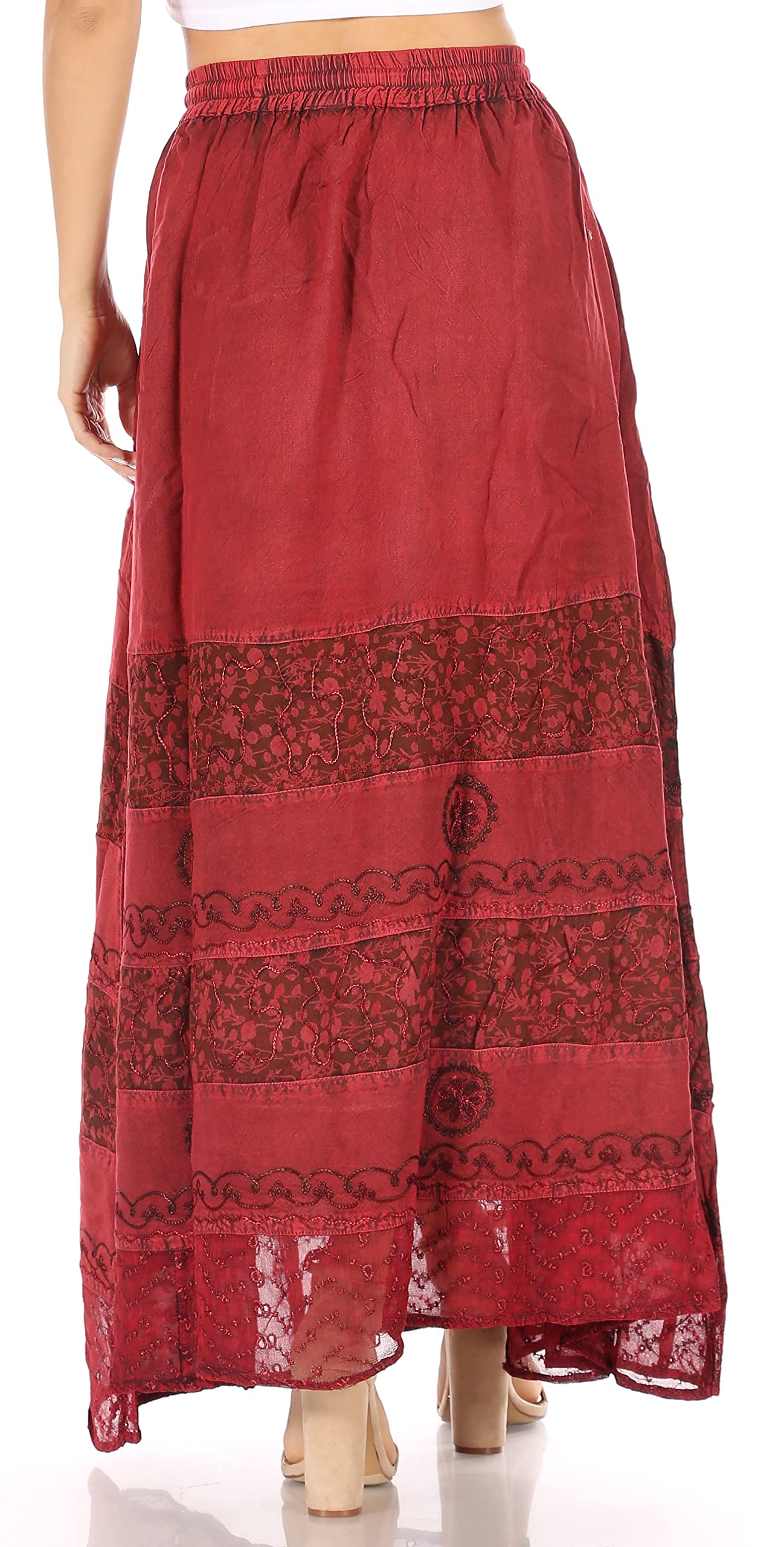 Sakkas Sandra Frauen Casual Lange Maxi Boho Gypsy Rock Elastische Taille & Taschen