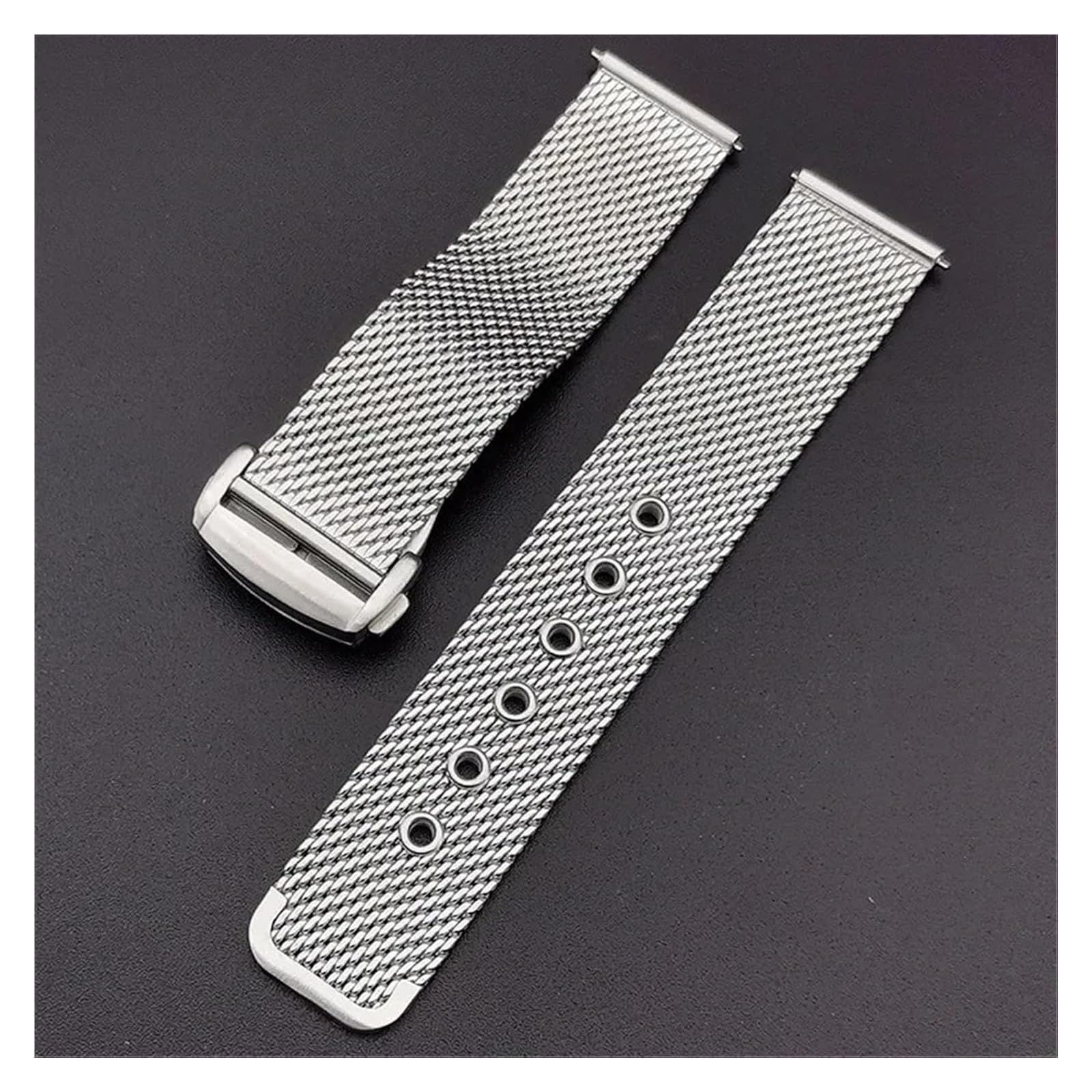 Metalowe Paski Do Zegarków, Pasek Ze Stali Nierdzewnej Z Siateczki 20 Mm/22 Mm, Uniwersalny, Męski, Damski, Metalowy Pasek Z Siateczki Do Zegarków Kwarcowych Lub Smartwatchy/Sier/22Mm