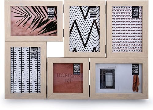 Miniatura 2 de CTG Truu Design - Marco de fotos plegable decorativo de madera, 10.45 x 12.25 pulgadas, color beige