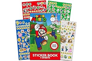 UPD Super Mario 4 Sheet Sticker Pad, 300+ Mario Stickers
