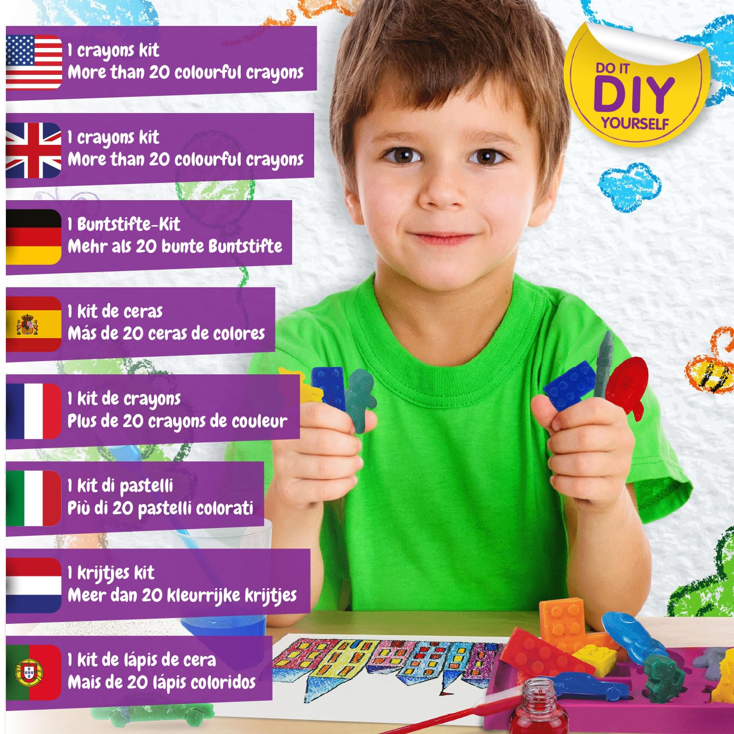 Science4you Kredki Lab - Stwórz własne kredki dla dzieci: Dinozaur, Jednorożec, Pałeczki malarskie, Kreatywne, Kolorowanie, Sztuka i rękodzieło Zestaw, Zabawka dla chłopców i dziewcząt 6 7 8 9+