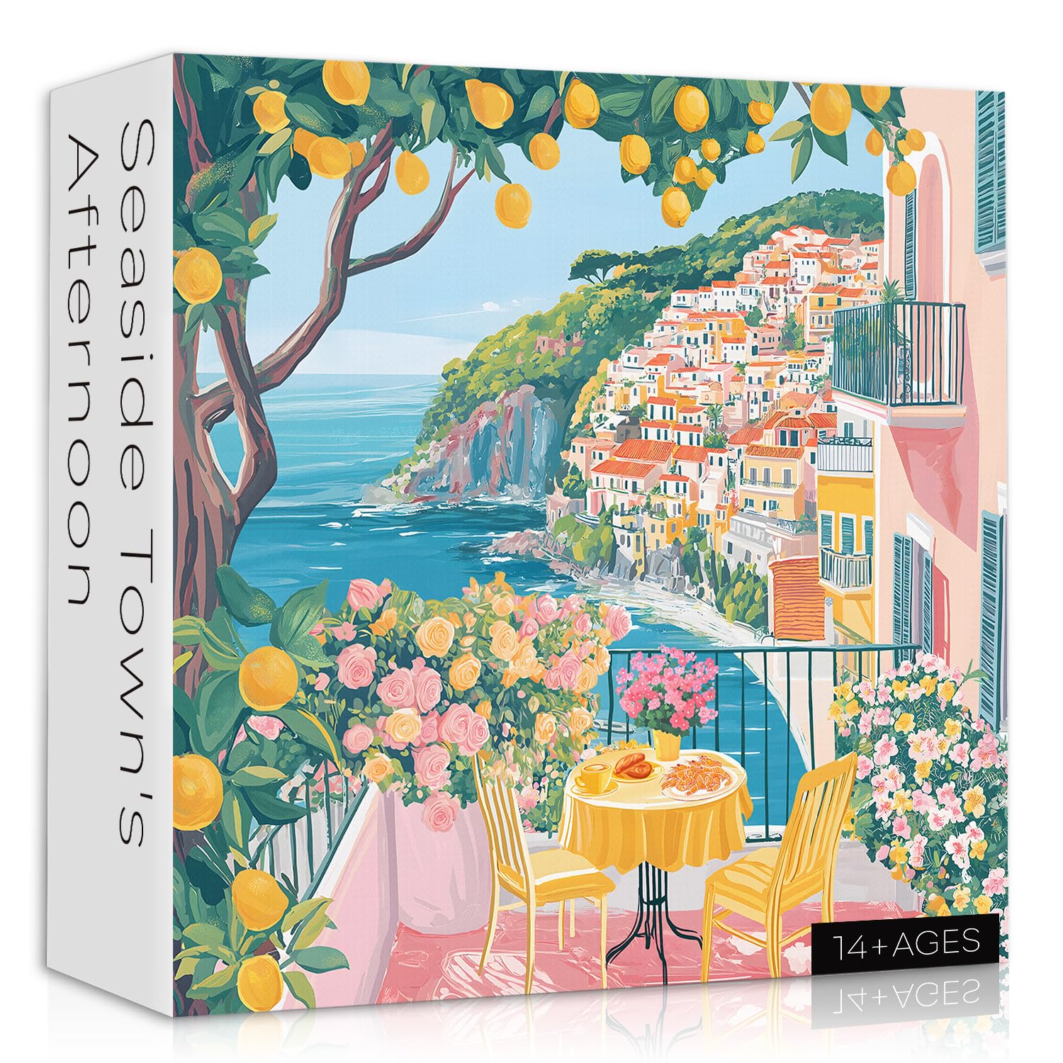 Puzzle 500 Pezzi – Paesaggio Del Villaggio Di Pescatori Di Genova, Italia – Forma Irregolare, Poster Bonus E Cartone Ecologico