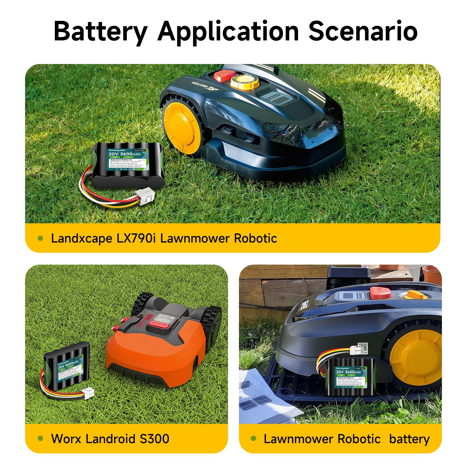 20V 3500mAh Akku für Worx Landroid S Basic, S450i, S500, WA3230, WR101SI, WR102SI, WR105SI, WR105si.1, WR106 SI, WR106SI, WR115mi, Landxcape LX7 / LX9 Series, 50032492, Ferrex 800m2 2021