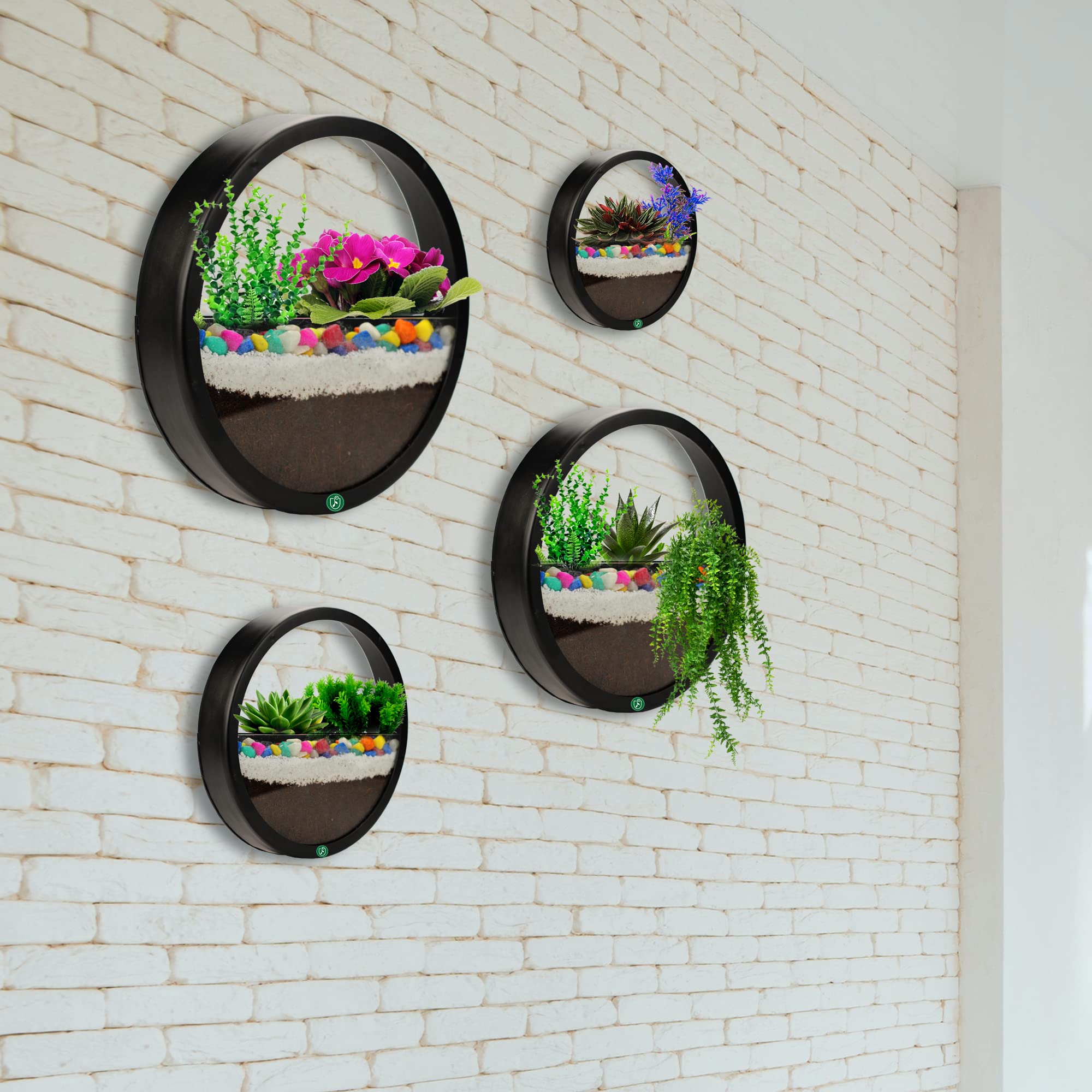 Urban Plant Set Of 4 Black Half Moon Wall Planters, Round Metal Wall Hanging Planter, Modern Indoor & Outdoor Terrarium (Black) (B0BLYVYQ6L) Amazon Price History, Amazon Price Tracker