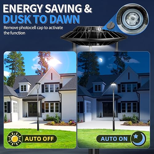 Miniatura 4 de ADUB Luz superior de poste LED de 100 W, 80 W, 60 W, con fotocélula DLC ETL listada para exteriores, 14000 LM, 5000 K lámpara LED, iluminación