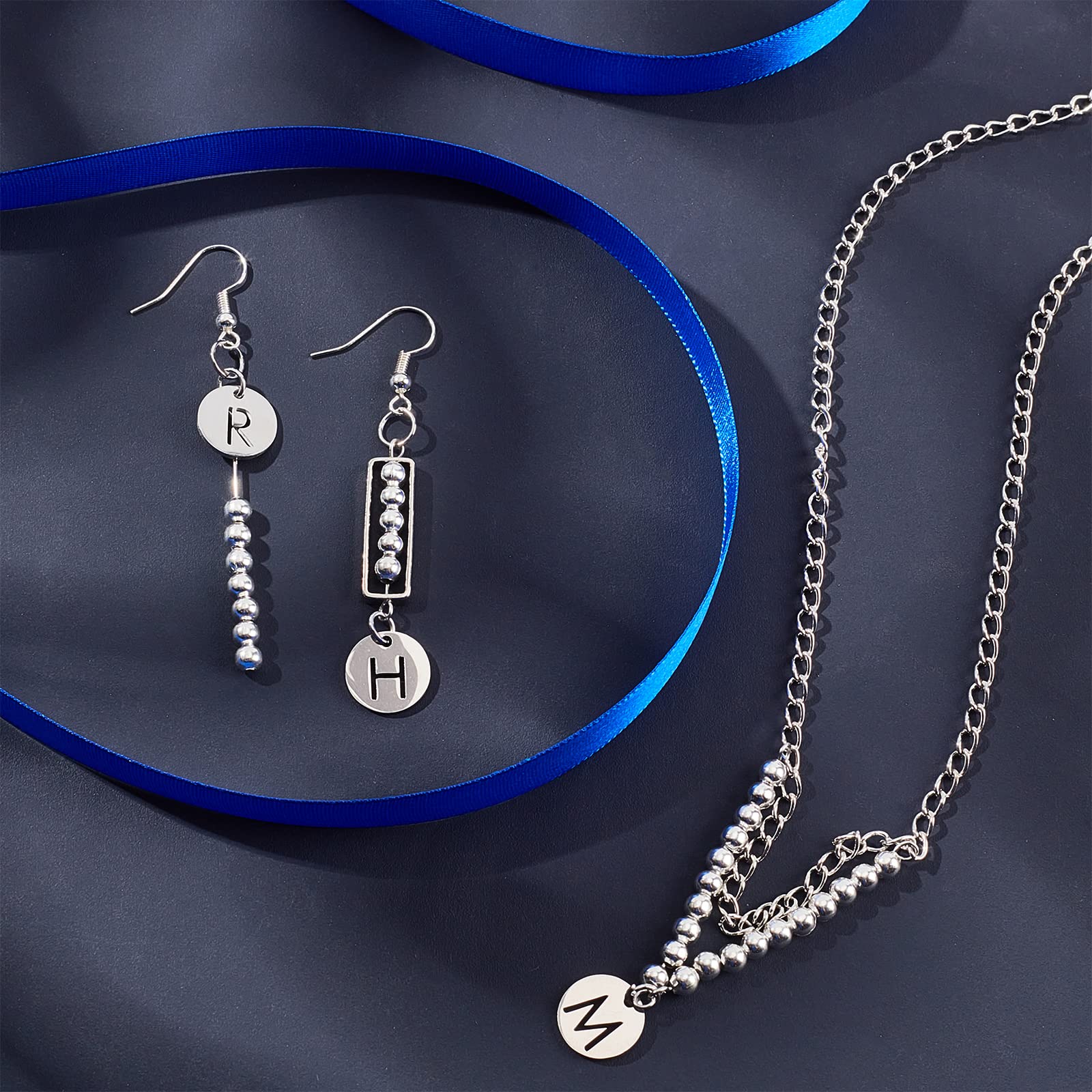 アルファベットイニシャル文字ダングルチャームペンダントチェーンネックレス 18インチ, ゴールド並行輸入