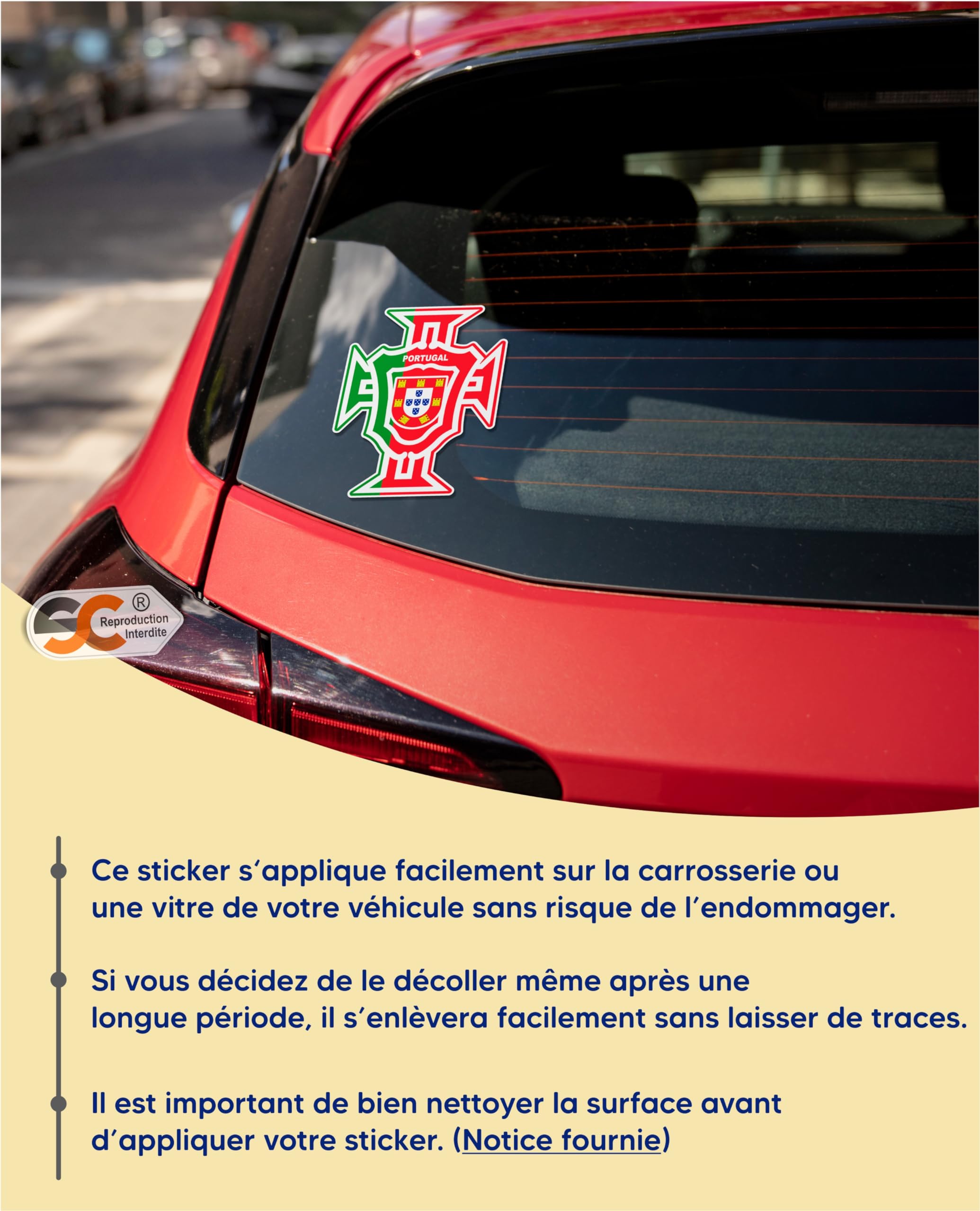 SC Portugal Autocollant Blason Drapeau Football