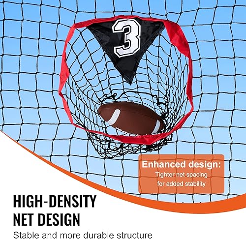 Miniatura 5 de VEVOR Práctica de entrenamiento de entrenador de fútbol, 5 bolsillos de objetivo, red sin nudos incluye marco de arco y funda de transporte