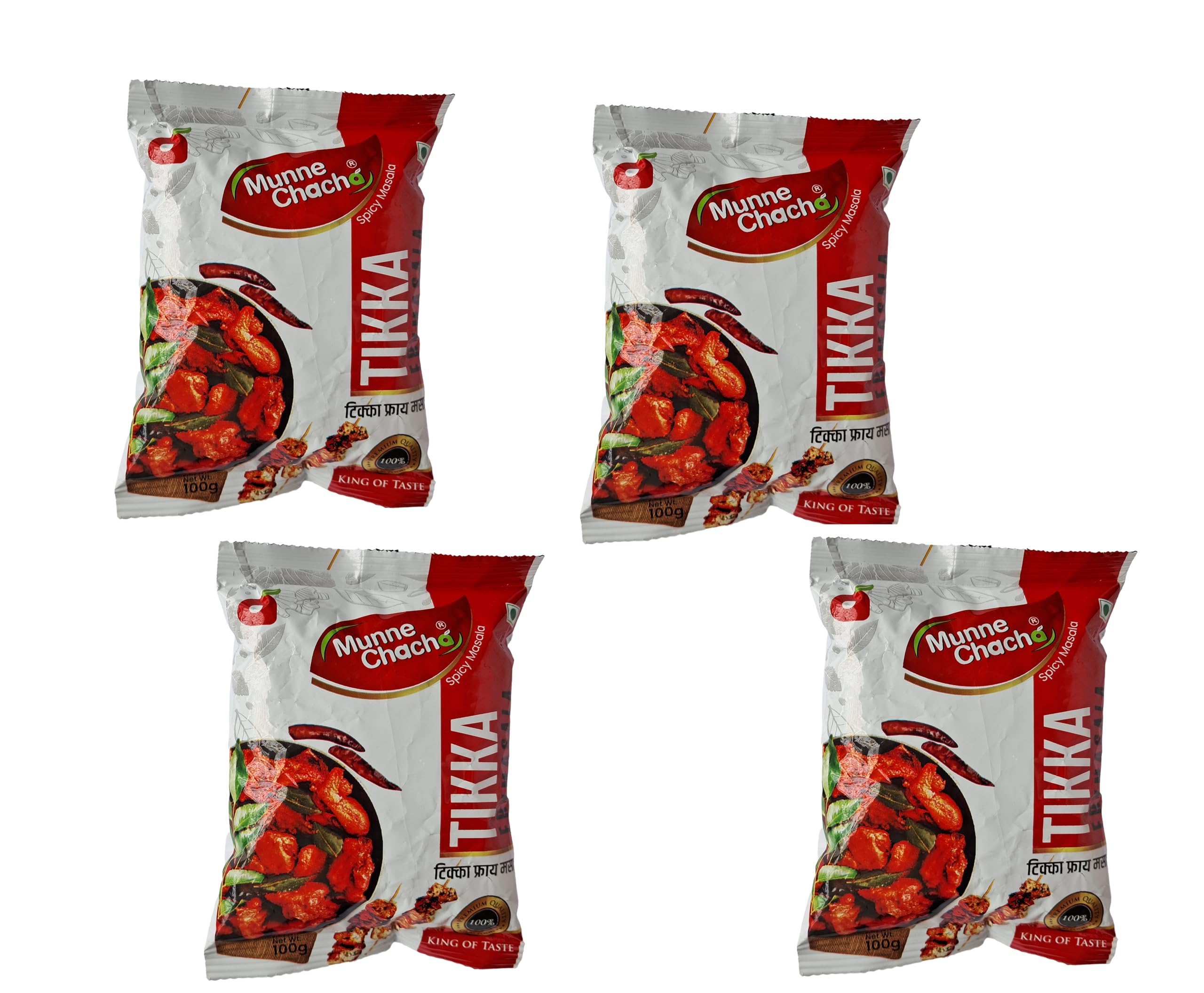 Munne Chacha Tikka Masala, 400g (100g x 4 Packs), Tikka Fry Masala for Veg & Non-Veg Barbeques